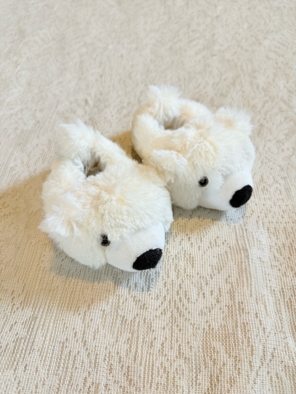 Nancy Tillman Demdaco baby polar bear plush booties